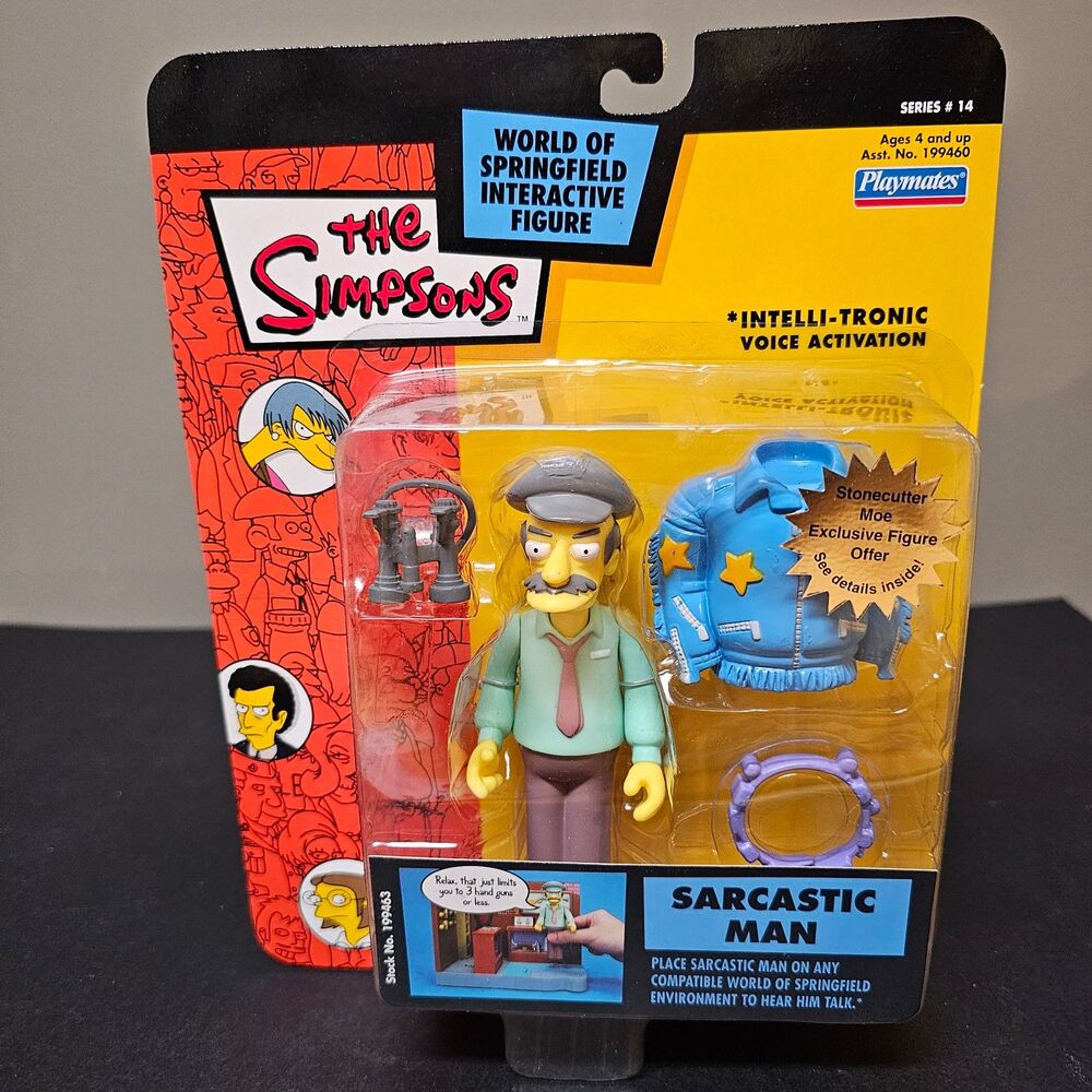 Sarcastic Man World of Springfield Simpsons Intelli-tronic Figure 2003 NIP 14